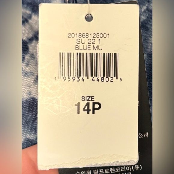 NWT Lauren Ralph Lauren Blue Patchwork-Print Linen Sleeveless Dress‎ Size 14 - Picture 7 of 13